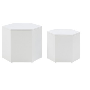 NicBex Modern Hexagon Nesting Coffee Table Set of 2 with Solid Frame for Living Room and Office - 1 of 4