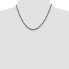 Black Bow Jewelry 2.5mm Sterling Silver & Black Plated Solid Rope Chain Necklace - 3 of 4