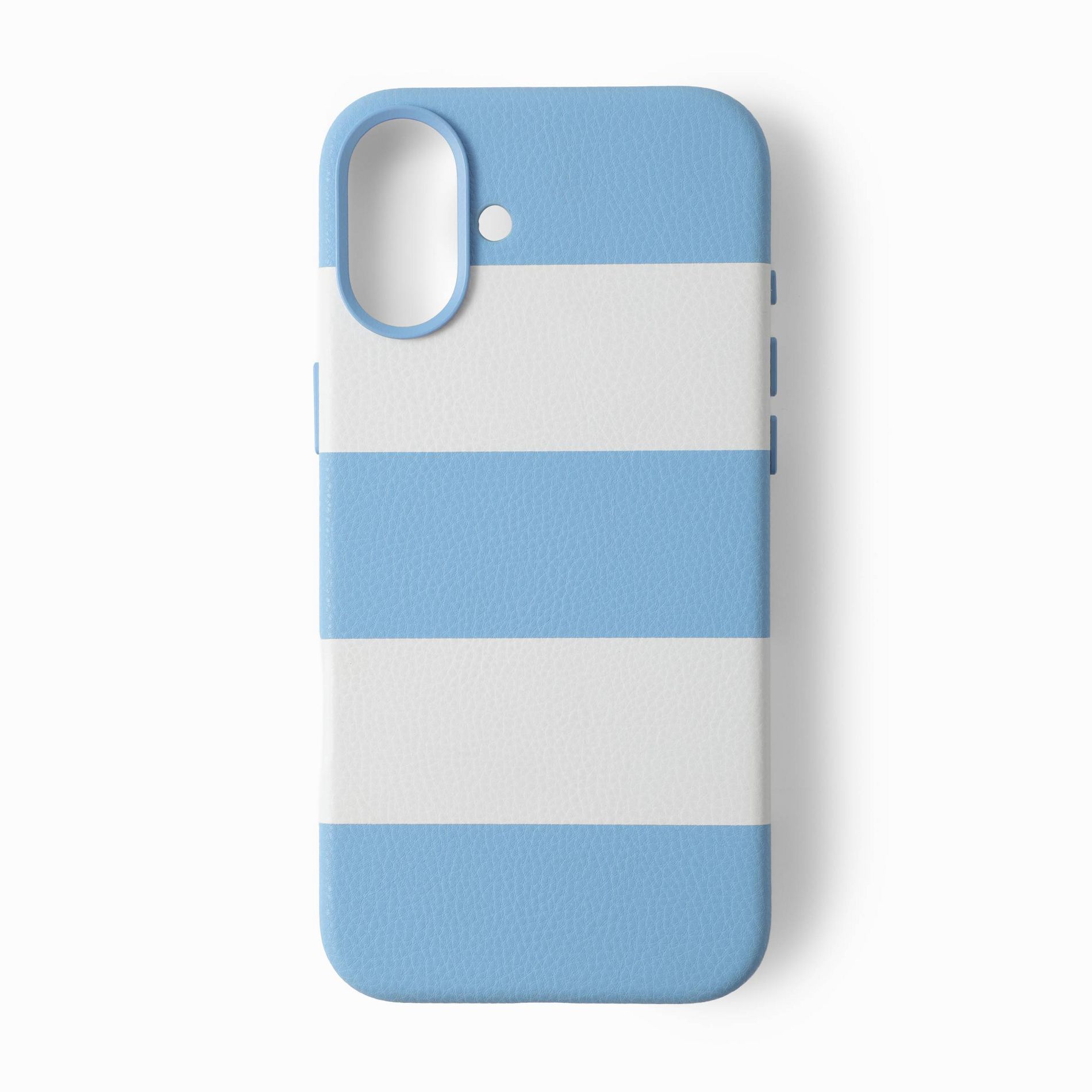 GEMS Hello Lux Light Blue Cabana Stripe Pebble PU iPhone Case - 16 Plus