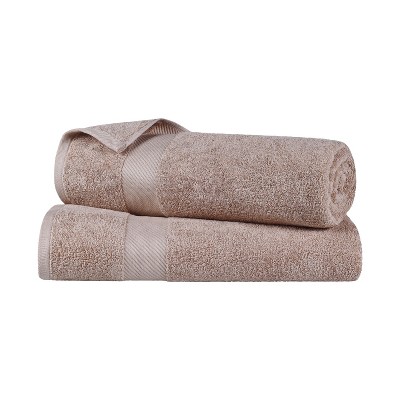 Modern Solid Classic Premium Luxury Cotton 2 Piece Bath Sheet Towel Set by Blue Nile Mills