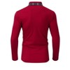 Mens Long Sleeve Polo Shirts Slim Fit Casual Plaid Collar Golf Shirt with Pocket Heather - 4 of 4