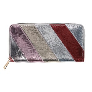 CTM Women's Vegan Leather Rainbow Striped Wallet - 1 of 4