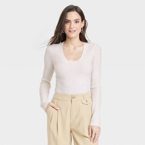 Women's Fine Gauge Scoop Neck Sweater - A New Day™ : Target