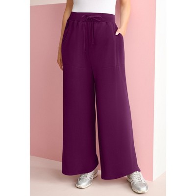 Roaman's Comfort+ Fleece Flared Sweatpants