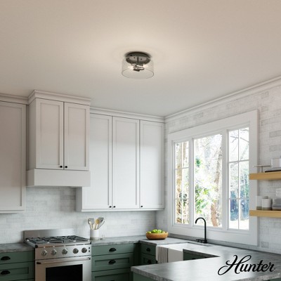 Hartland Noble Bronze Seeded Glass 11.5" LED Flush Mount Light