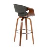 30" Mid-Century Modern Barstool with Swivel in Wood and Fabric, Set of 2 for Kitchen - 4 of 4