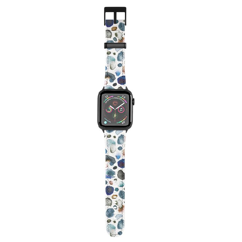 Ninola Design Watercolor Stains Blue Gold 42mm/44mm Black Apple Watch Band - Society6, 1 of 4