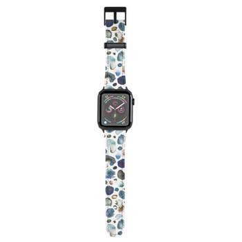 Ninola Design Watercolor Stains Blue Gold 42mm/44mm Black Apple Watch Band - Society6