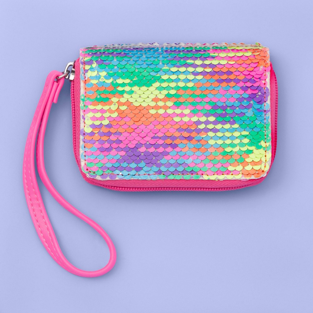 Girls' Neon Flip Sequin Wallet - More Than Magic , Pink