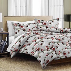 Iceland Printed Heavyweight Flannel Oversized Duvet Cover Set (Queen) - Tribeca Living, Size: Full/Queen