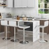 Costway Set of 2 Bar Stools Adjustable Barstool PU Leather Swivel Pub Chairs Armless - 4 of 4