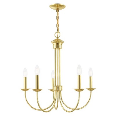Livex Lighting Estate 5 - Light Chandelier in  Polished Brass