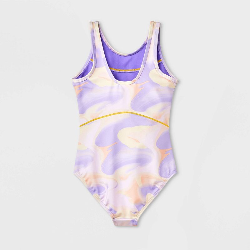 Girls' Gymnastics Swirl Pull-On Leotard - Cat & Jack™ Purple/Yellow, 3 of 5