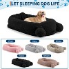 homfan Washable Human Dog Bed Removable Faux Wool Cover and Blanket,  2 Side Storage Pockets and Handle - 2 of 4