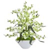 Nearly Natural Dancing Lady Orchid Artificial Arrangement in White Vase, White - 2 of 4