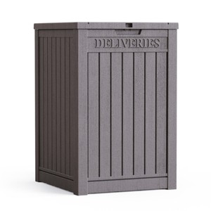 Syemin Deck Boxes 48 Gallon Express Package Delivery Box, Large Outdoor Parcel Storage Lockable, Outdoor Package Storage, Gray, 21.65"*20.28"*30.51" - 1 of 4
