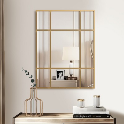 Wooakway Gold Accent Wall Mirror Bathroom/Vanity Mirror Overmantal Mirror Overmantel Mirror for Living Room Bedroom Entryway