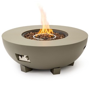 36 Inch Round Iron Fire Pit Table for Patio Backyard Deck Outdoor Fireplaces Stove - 1 of 4
