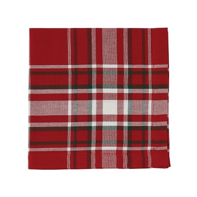 Split P Noelle Plaid Napkin Set - Red