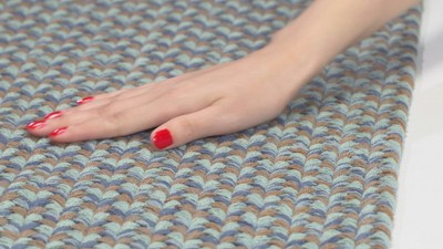 Handmade Blue Cotton Braided Oval 4' x 6' Rug