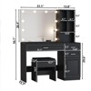 Vanity Desk Set with Lights and Mirror, Glass Top Vanity Table with 3 Lighting Modes - 2 of 4