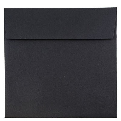 JAM Paper 9 x 9 Square Invitation Envelopes Black Linen V01215