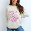 Long Live Country Girls Glitter - Womens Garment Dyed Long Sleeve Graphic T-Shirt - 2 of 4