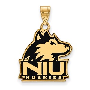 Black Bow Jewelry 14k Yellow Gold Plated Sterling Silver Northern Illinois Huskies NCAA Large Pendant - 1 of 3