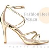 Perphy Women's Open Toe Strappy Criss Cross Straps Stiletto Heel Buckle Sandals - 4 of 4