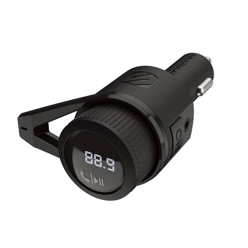 Scosche Bluetooth FM Transmitter (2.4A/12W 2-Port USB-A) - Black, 1 of 7
