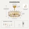 Ludomide 20" Modern Crystal Caged Ceiling Fan with Lights, Gold Luxury Crystal Ceiling Fan, Round Bladeless Chandelier Fan Light with Remote - 3 of 4