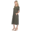 White Mark Women's Short Sleeve Midi Dress - 2 of 4