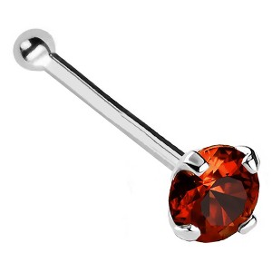 Jewelry Avalanche 22G 14K Gold Ball-end Nose Stud with Garnet Gemstone - 1 of 2
