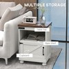 CIPACHO Side Table with Storage, End Table with Open Shelf, Cupboard and Wood Legs, Modern and Farmhouse Style, White - 4 of 4