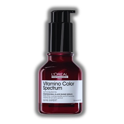 L'oreal Vitamo Color Spectrum Professional Glass Shine Serum (1.6oz) - Heat Protection Up to 450°F | Color Protection & Anti-Frizz for 72 Hours