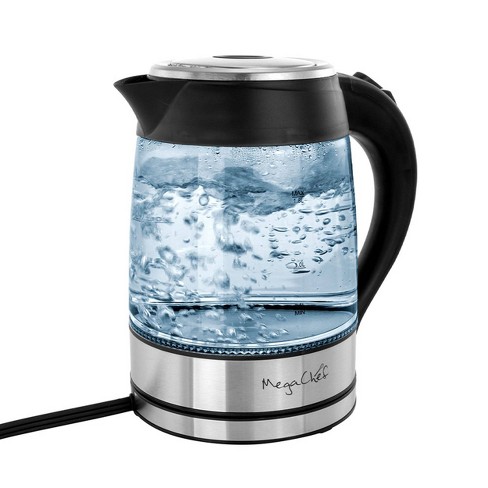 Chefman 1.8L Glass Electric Kettle with Tea Infuser - Silver
