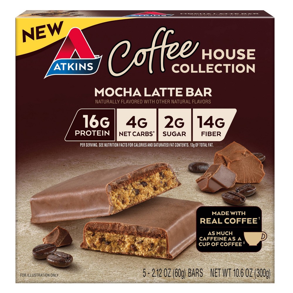 Atkins Coffee House Meal Bars - Mocha Latte - 5ct