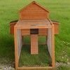 ORRD Portable Chicken Coop with Wheels & Nesting Box, Mobile Wooden Hen House with Outdoor Run for Backyard Poultry, Natural - 2 of 4