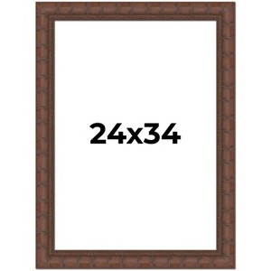 PosterPalooza | 24x34 Wide Bamboo Picture Frame, UV Acrylic, 4 Finishes - Brown, Black, Silver, and Natural - 1 of 4