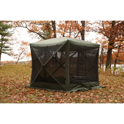 Gray 8-Person Portable Pop-Up Camping Gazebo Tent with Mesh Windows
