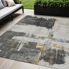 Gray And Tan Abstract Washable Indoor Outdoor Area Rug - 2 of 4