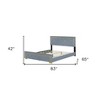 HomeRoots Gray Tufted Velvet Upholstered Queen Bed Frame - 3 of 4