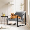 Sling Accent Chair, Mid Century Modern Chair, Sturdy Metal Frame with Removable Cushion - 3 of 4