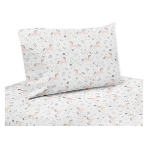 Queen Unicorn Sheet Set - Sweet Jojo Designs, Gray Pink White
