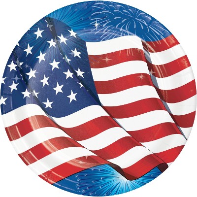 24ct Fireworks and Flags Paper Plates