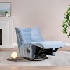 GustoWave 61'' Modern Lounge Chair with Side Pocket, 220lbs Load Capacity, Velvet Lazy Chair Lake Blue - 3 of 4