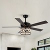 Parrot Uncle 52" Black Indoor Wood Beaded Ceiling Fan, Bohemian - 2 of 4
