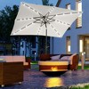 Sapphtopaz 9×7Ft Patio Umbrella Beach Umbrella LED Lighted Sun Shades with Crank and Tilt 8 Sturdy Ribs for Garden, Beach, Deck, Backyard - 3 of 4