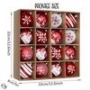 16pc Red and White Shatterproof Christmas Ball Ornament Bundle, Candycane and Glittery Snowflakes| OrnamentallyYou - 4 of 4