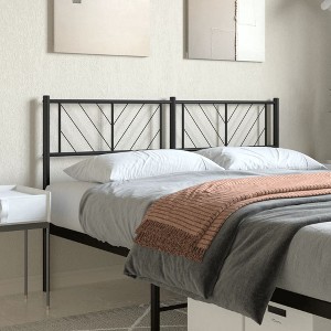 vidaXL Classic Metal Headboard, Robust Powder-Coated Steel Construction, Ideal for Bedroom, Guest Room, Black - 1 of 4
